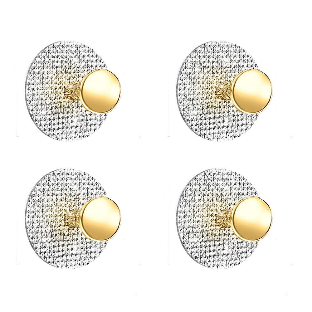 4pcs Punch Free Wall Hook Strong Adhesive Square /Round Bathroom Door Hook Single Hook Wall Mounted Towel Hanger Hook Clothe Bag