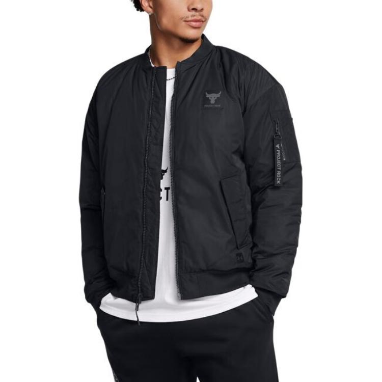 Under Armour Giacca da allenamento con zip in tessuto Project Rock da uomo Nera 1387085-001