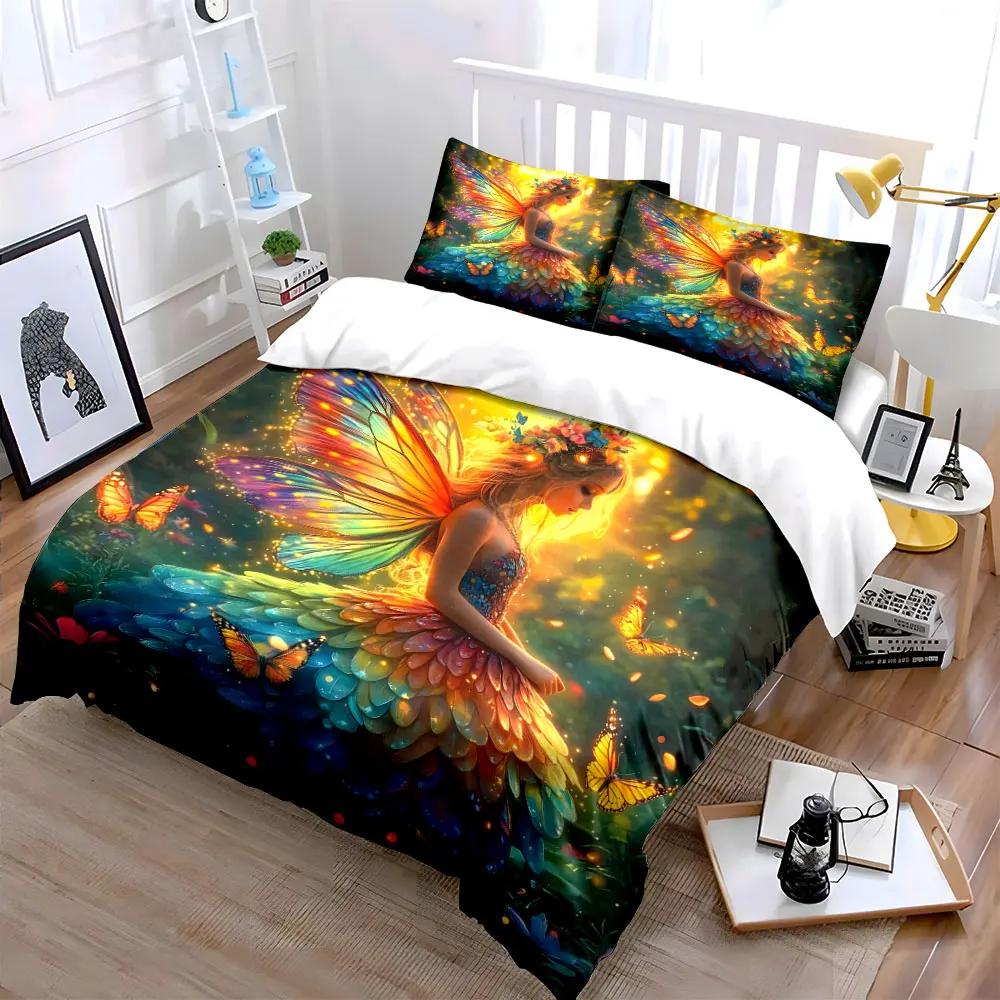 "Fantasy Fairy Decor Set" Soft Comfortable Duvet Cover Bedding Set Included 1*Duvet Cover & 2*Pillowcases gift