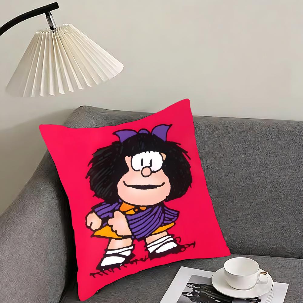 

MMafalda World Cute Cushion Cover Pillowcase Ultra Soft Skin Friendly Fabric Cloud Like Comfort Concealed Zipper 30x30cm