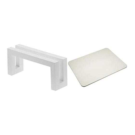 Yamazaki Jitsugyo Compact Diatomaceous Earth Bath Mat Stand Tower White 3845 + Fujiwara Chemical Diatomaceous Earth Mat NEW Foot
