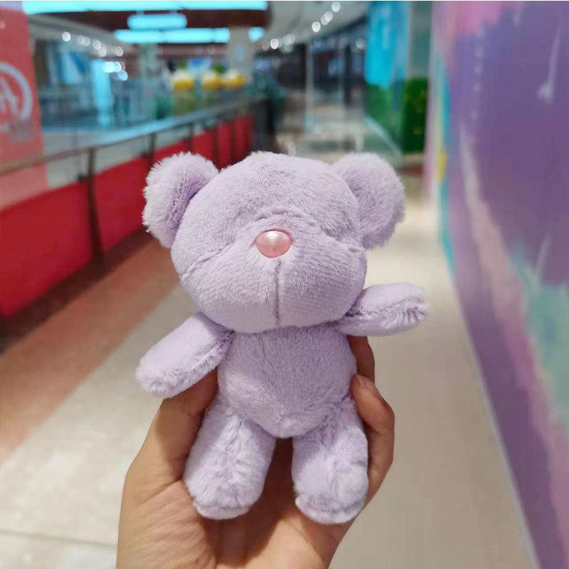 Creative Bear Keychain Plush Doll New Year Present Short Plush Stuffed With Cotton Pp