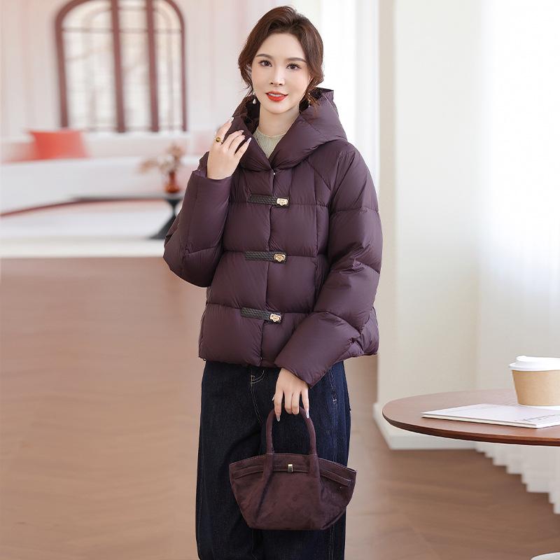Maternity Soft Hooded Down Jacket for Women, Thick Warm Puffer Coat for Middle-Aged and Elderly