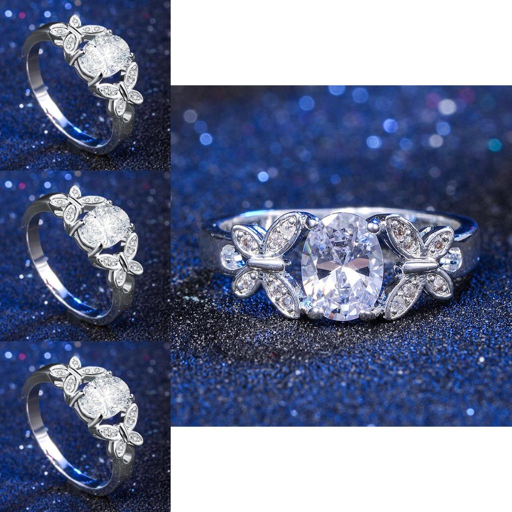 Gemstone Ring Bling White White Rhinestone Diamond