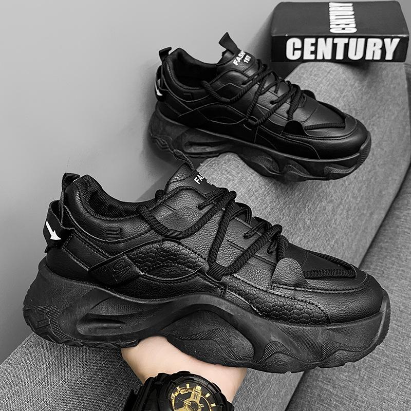

2024 autumn men s new fashion trend versatile platform running shoes heightening wear-resistant casual dad shoes men 39