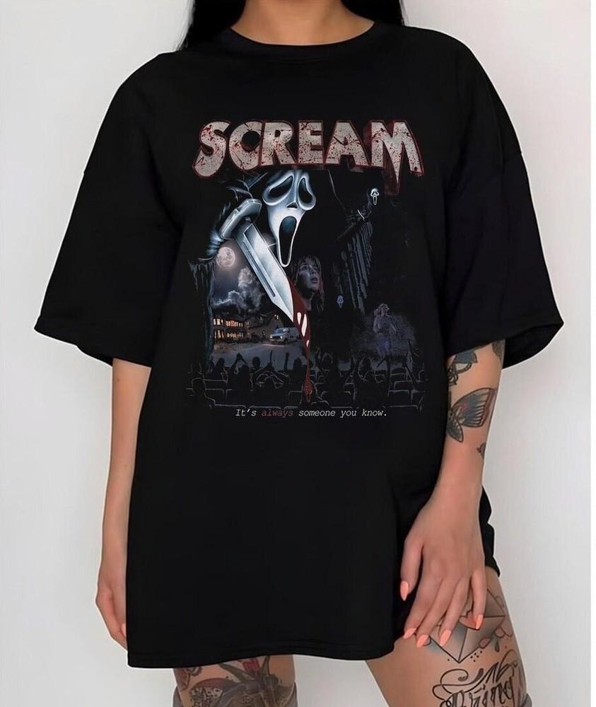 Футболка Scream Vintage, футболка на Хэллоуин, футболка с лицом призрака, унисекс XXXL