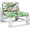 2 Piece Pallet Cushions Multicolored Fabric