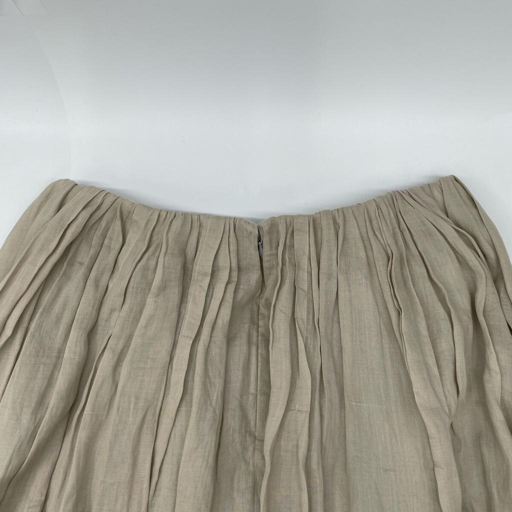 Ebure Beige Linen Flared Skirt Skirt 38 beigeUsed
