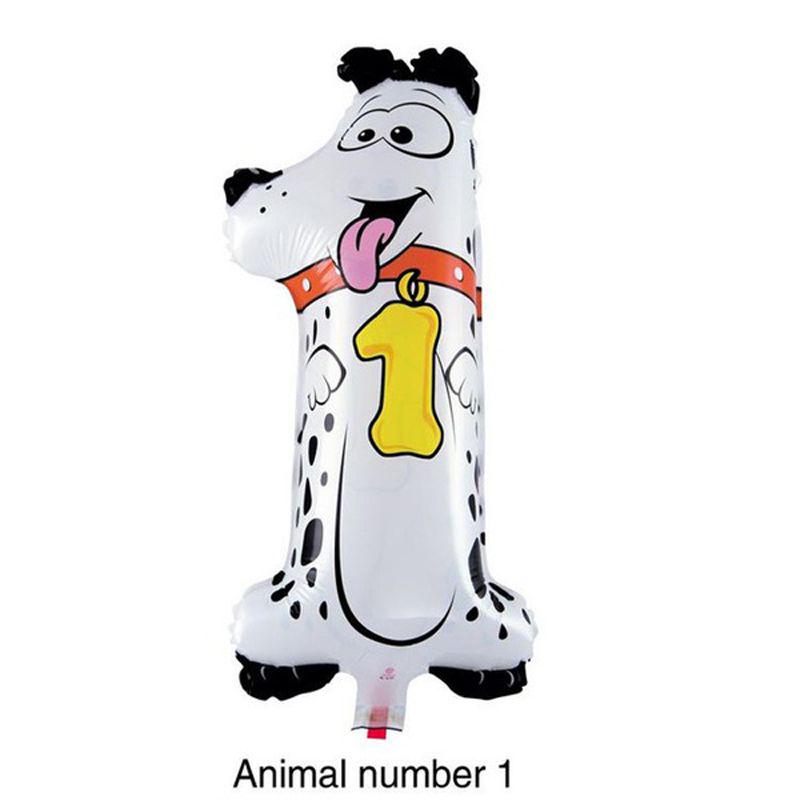 Premium Self Inflating 16 Inch Foil Number Balloon Happy Birthday Large Animal Design