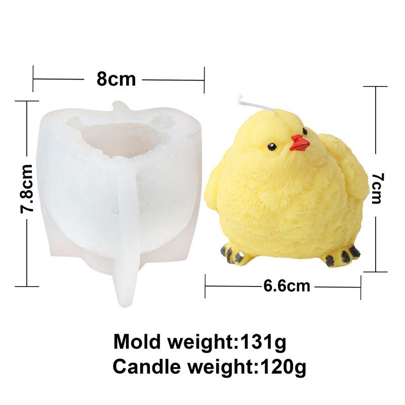 Cute Cartoon Chick Silicone Candle Moulds DIY Handmade Mini Animal Soap Aromatherapy Plaster Making Home Decoration Handicrafts
