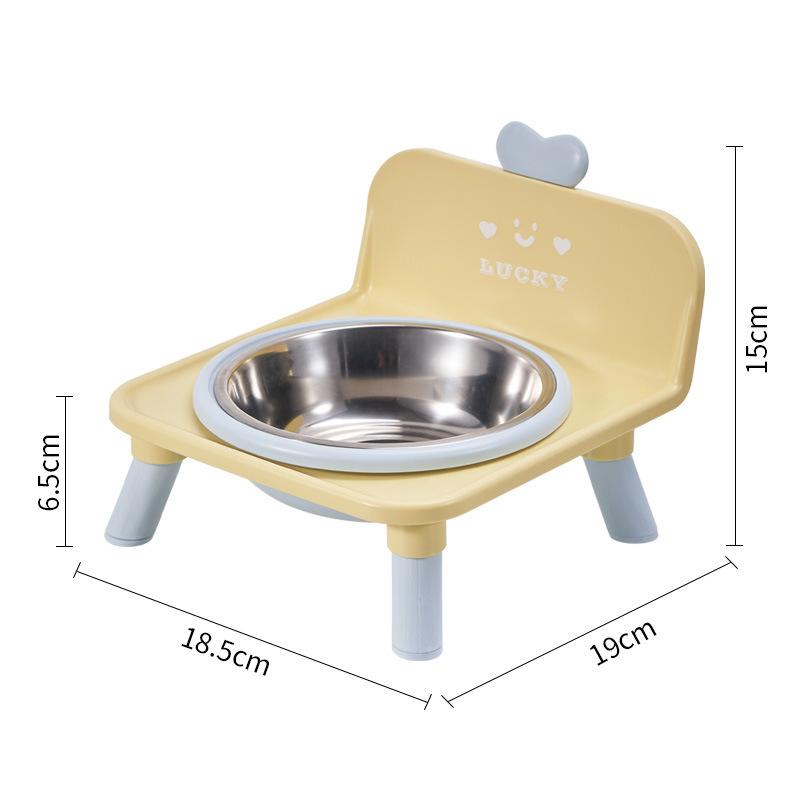 Cat Bowl Pet Stool Stainless Steel Dining Table Anti-slip and Anti-tip Dog Bowl Large Capacity Pet Bowl