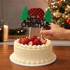 Christmas Party Decoration Topper Picks, Plaid Large Insert, 1 Count