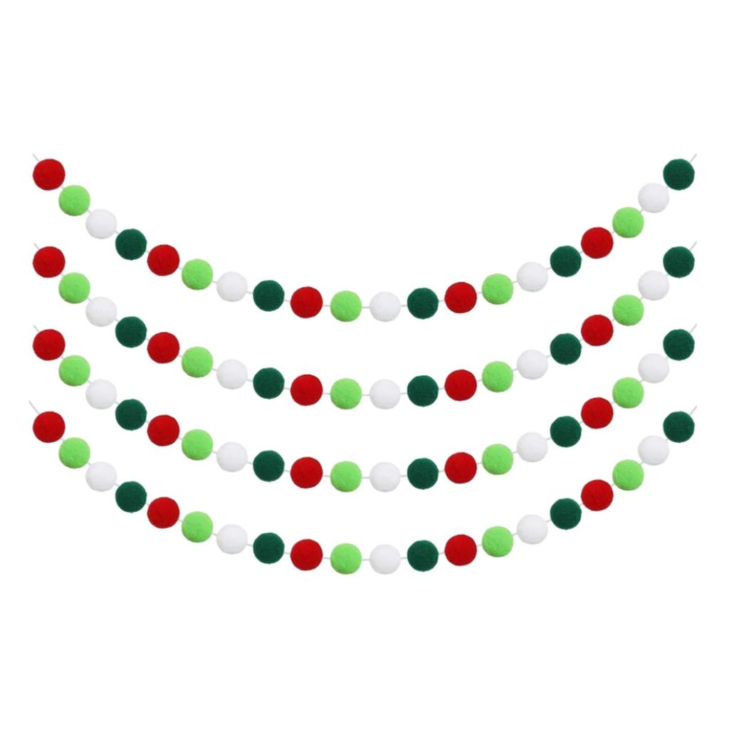 Vlněná plsť Kuličková girlanda Barevné pompony Vlněné korálky Vlněné pompony Girlanda z plstěných kuliček na vánoční stromek pro dětský pokoj Párty Festivaly