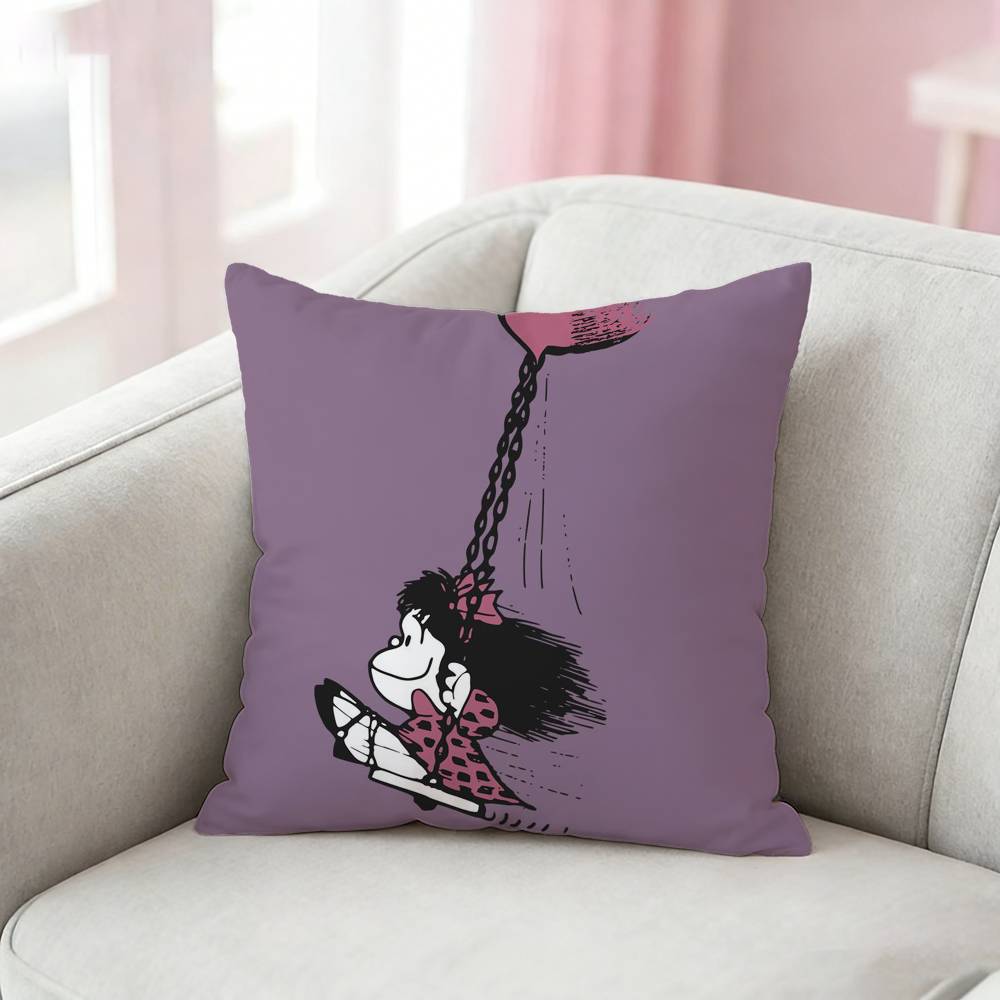 

Funny MMafalda Pillow Case Pattern Printed Pillowcase For Living Room Sofa Cushion Cover 30x30cm