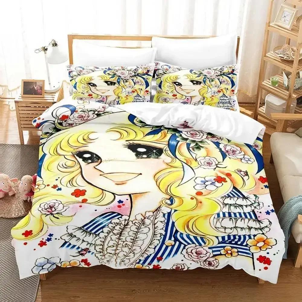Manga Candy Bettwäsche-Set Einzelbett Twin Full Queen King Size Bettset Erwachsener Kind Schlafzimmer Bettbezug Sets 3D-Druck Anime Bettlaken-Set