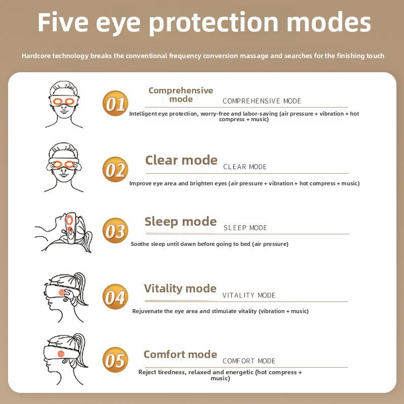 New Eye Massager, Air Pressure Eye Massager, Hot Compress Folding Eye Protection Device, Music Eye Protection Device