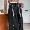Women's 2026 Spring/Summer High-Waisted Wide-Leg Suit Pants with Woven Belt