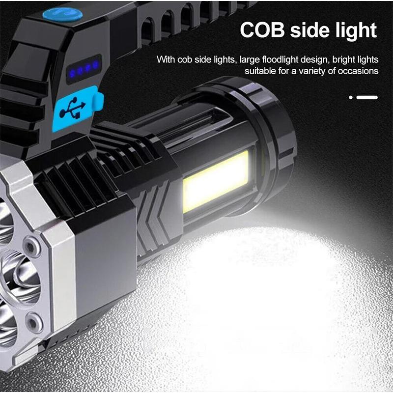 800LM Portable  LED Strong Light Flashlight USB Rechargeable Waterproof Handheld Lantern Flashlights for Outdoor Camping