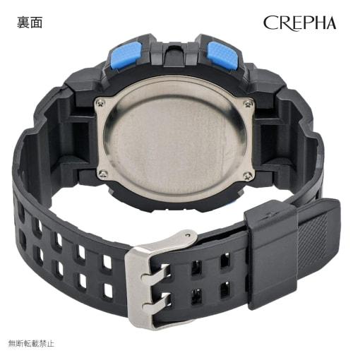 CREPHA Men's Digital Wristwatch, Waterproof, Stopwatch, Urethane Strap, Black, TE-D282-BL