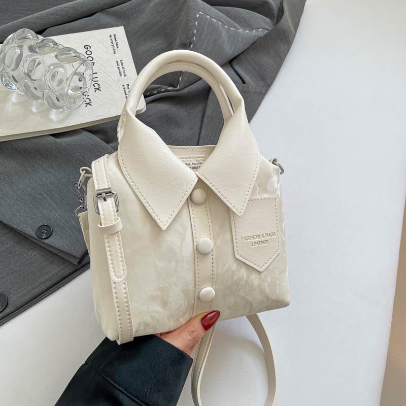 

Women s Korean Style Casual Shirt with Solid Color and Single Shoulder Crossbody Handbag – 2025 Fashion Trend білий