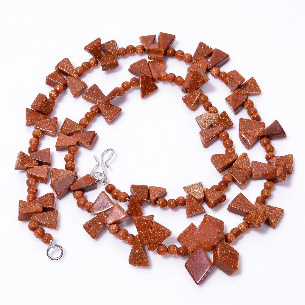 Natural Golden Sandstone Mix Shape Gemstone Smooth Beads Necklace 3-14 Mm 18" UB-8600