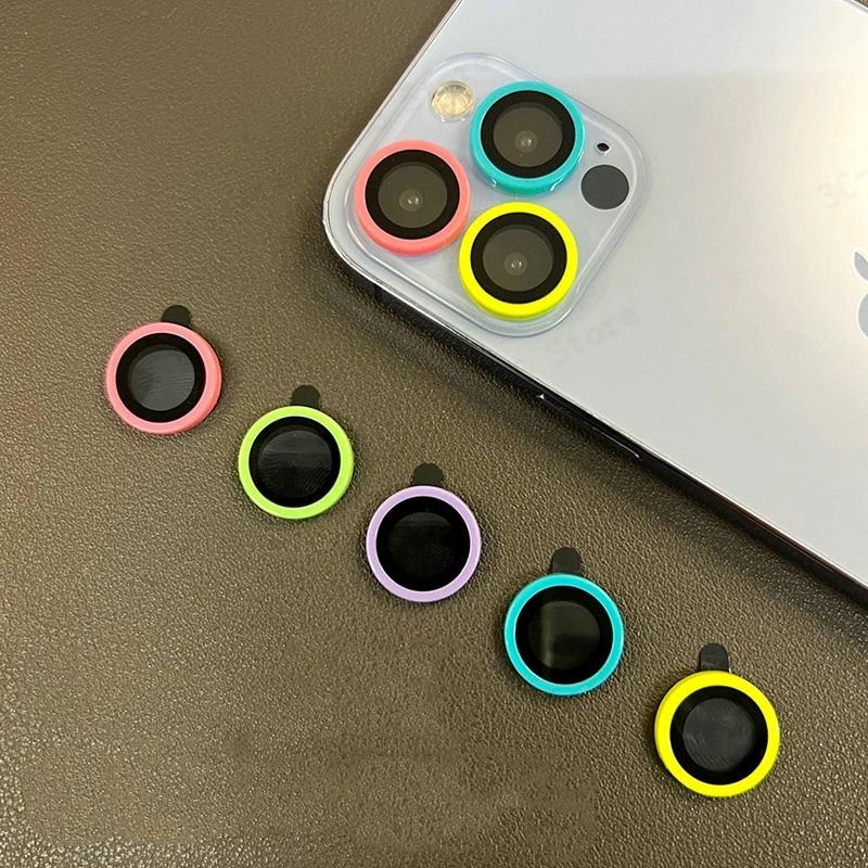 Ceramic Luminous Camera Protector for iPhone 14 Plus 13 12 Mini 11 14 16 15 Pro Max Lens Screen Protector Glass Night Glowing