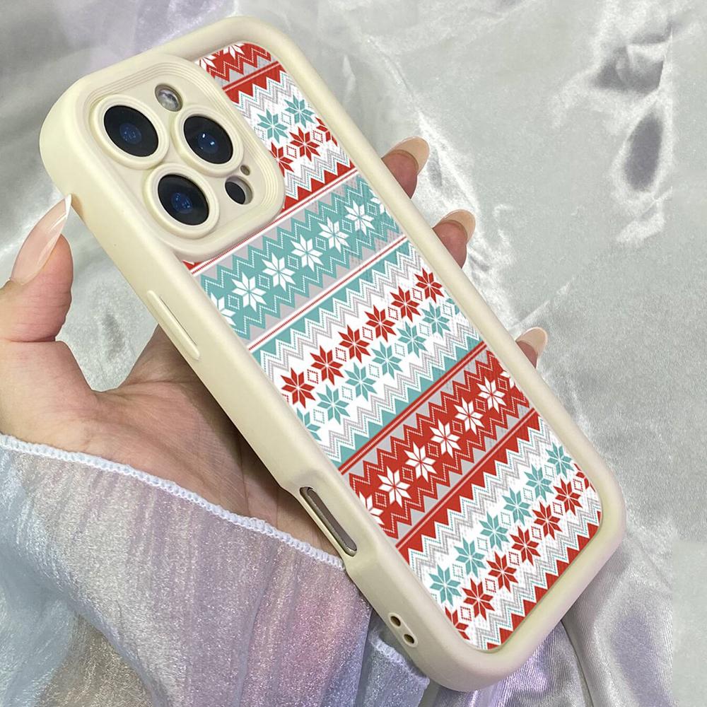 JT156 Christmas Reindeer Stripe for iPhone 17 16 15 14 Pro Max Samsung S26 S25 Ultra A17 A16 A07 A56 Xiaomi 15T Redmi 15c 14C Note 14 13 Soft TPU Case