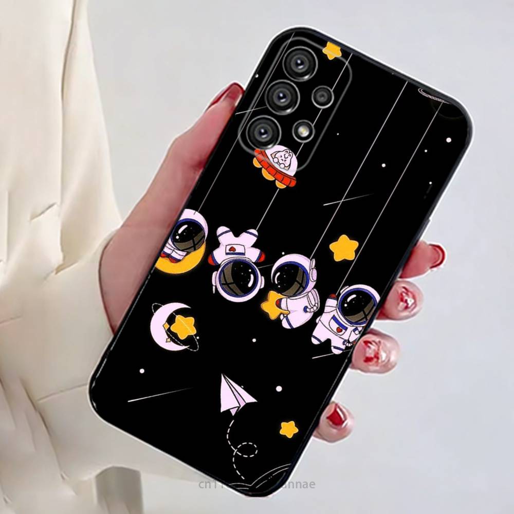 Astronaut Cute Kid Phone Case for Samsung Galaxy A73,23,53,33,14,24,13,72,22,52,32,54,A34 Soft Cover Samsung A12