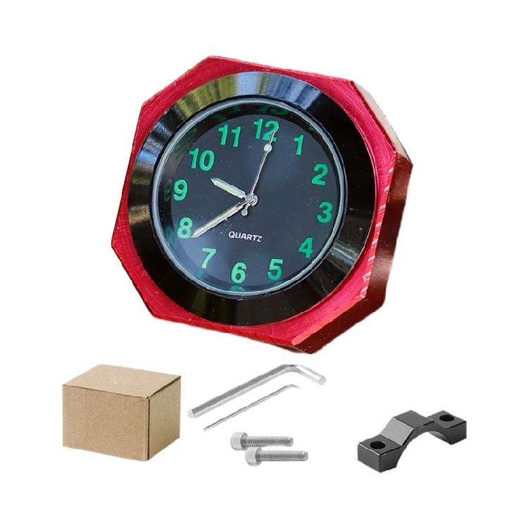 All Weather Resistant Motorcycle Dashboard Gauge Time Display Device Metal Octagonal Clock Simple Installation Design