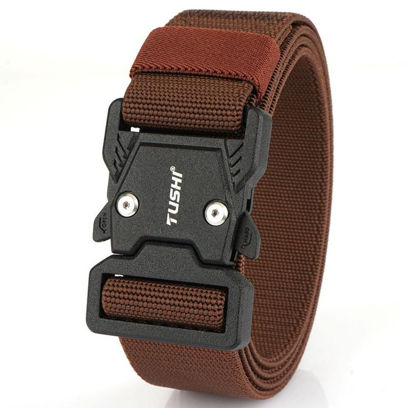 

Quick-release Buckle Elastic Waist Belt Casual Tooling Outdoor Training Men s Pants 125cm коричневый