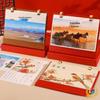 2026 Year of the Horse Leather Desk Calendar with Gift Box - Double-Ring Binding, National Style, Ideal Business Gift.