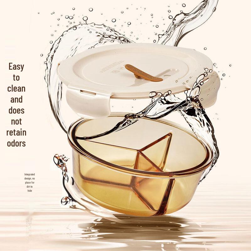 ZISIZ Round Glass Lunch Box