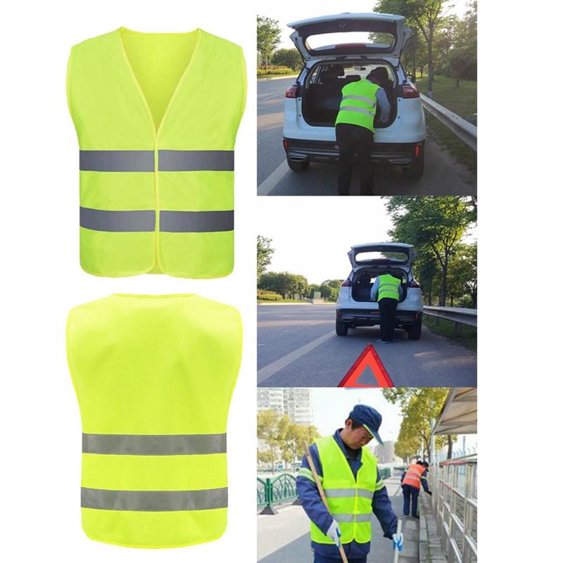2/3pcs Reflective Vest Green/Orange High Visibility Clothing with Reflective Stripe For Outdoor Running Cycling Safety Traffic