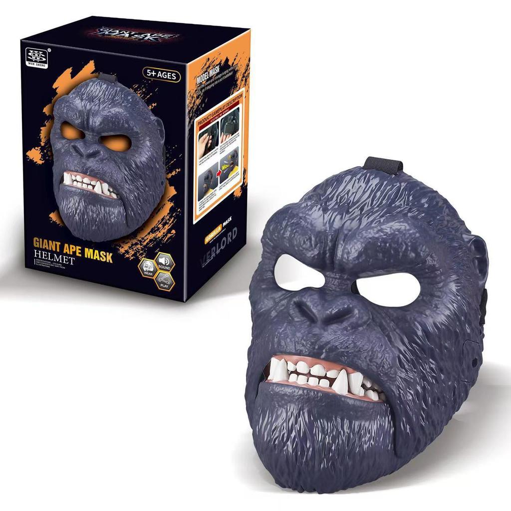 Sound & Light Christmas Dinosaur Cosplay Mask - Tyrannosaurus & Velociraptor Halloween Headgear Toy