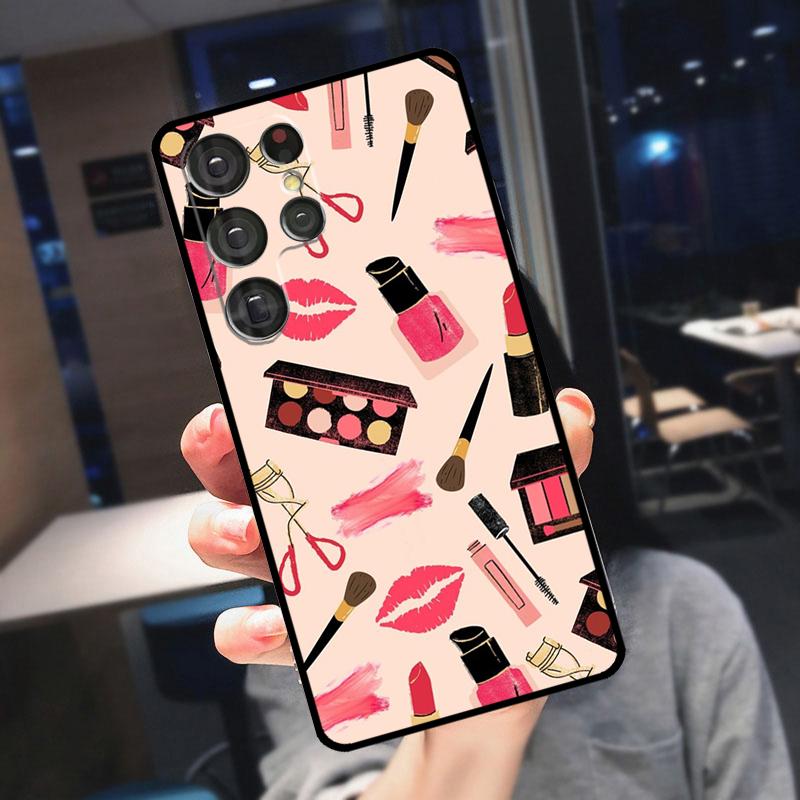 Cosmetics Nail Polish Cover For Samsung Galaxy S25 S24 S21 S22 S23 Ultra S9 S10 Plus S24 FE S21 FE Phone Case