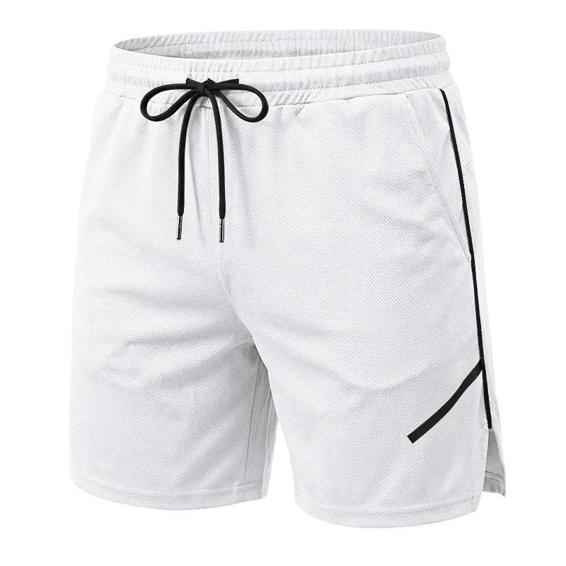 Men's Quick Dry Mesh Athletic Shorts Gym Running Workout Shorts with Zipper Pockets Breathable Elastic Waist Casual Sports Shorts for Men