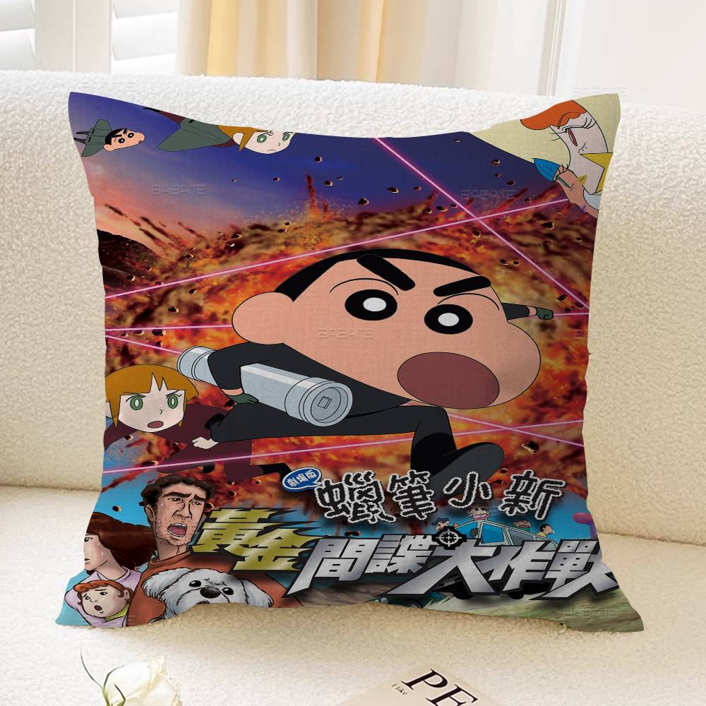 C-Crayon S-Shin-chan Pillow Cushion Cover Pillowcase Living Room Sofa Home Decor Customized