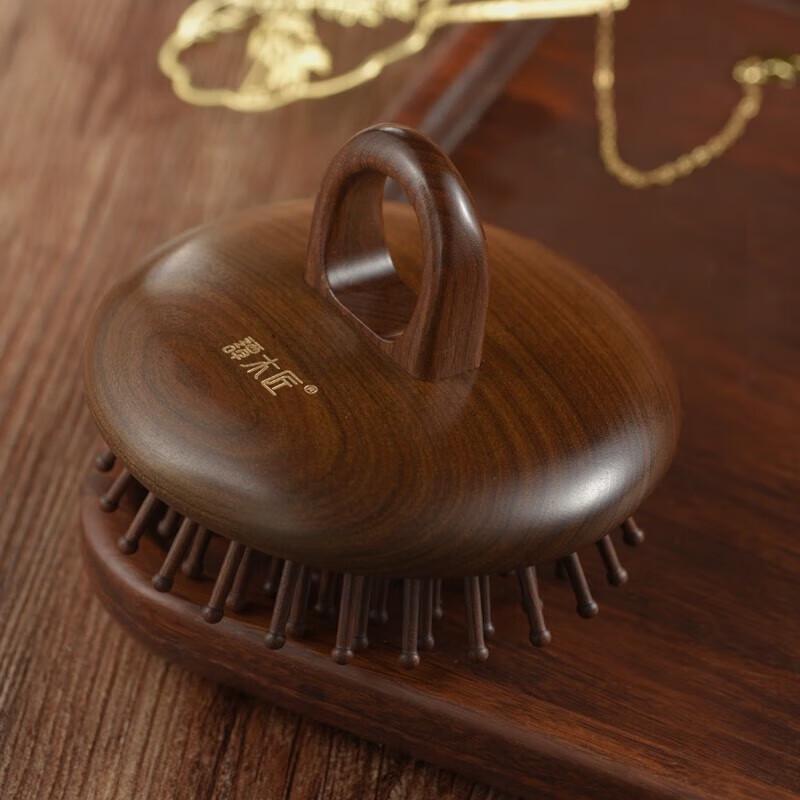 Tan Mujiang Kingwood Ring Hair Care Massage Comb