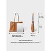Genuine Leather Women's Bag for Work Commute, Niche Style Handbag, Color-Block Design, High-End Feel, Large Capacity, Single Shoulder Crossbody Tote