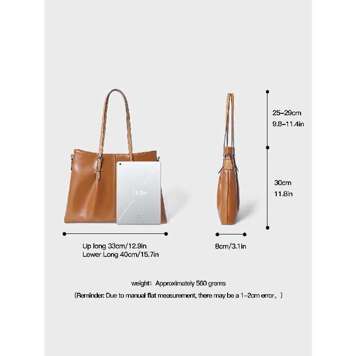 Genuine Leather Women's Bag for Work Commute, Niche Style Handbag, Color-Block Design, High-End Feel, Large Capacity, Single Shoulder Crossbody Tote