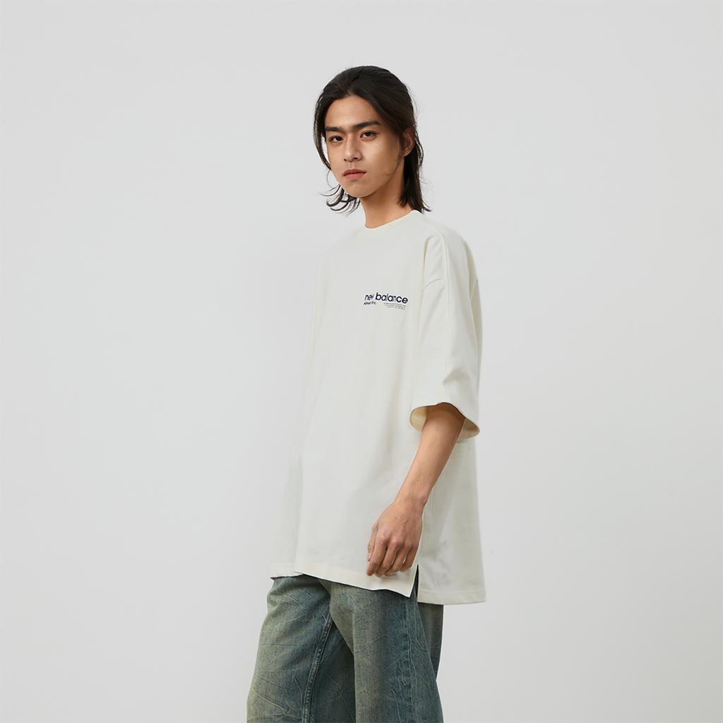 New Balance T Shirt Unisex Ivory White AMT42301-CIC