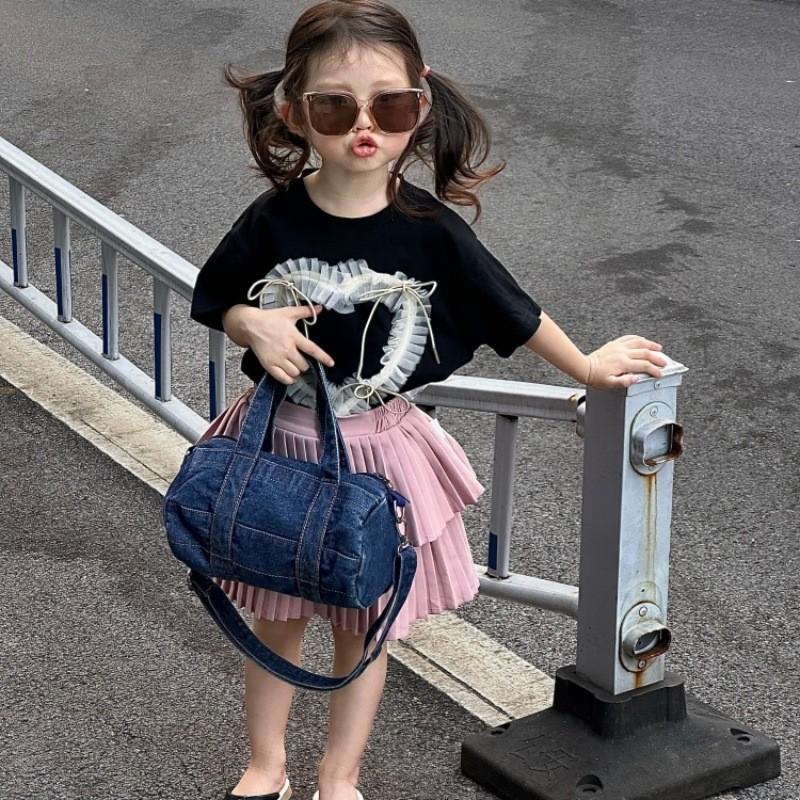 Trendy Unisex Kids Canvas Shoulder Bag Stylish Denim Crossbody Bag For Children