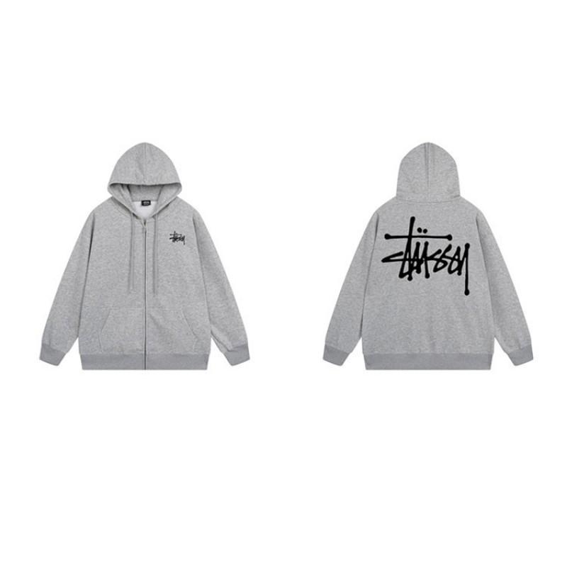 Mens Hooded Zip-Up Fleece-Lined Sweatshirt With Letter Print Casual Oversized Pullover Winter Jacket