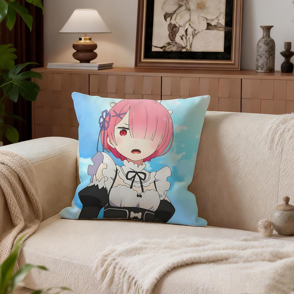 Fantasy ReZERO Cushion Cover Cushion Cover Set 4Pcs 50x50 45x45 40x40 Pillowcase Decorative Sofa Home Decor
