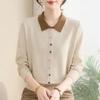 Alleskombinierbarer Regular Revers Temperament Pendlerstil Lockerer Pullover Langärmelig Herbst Pullover Top