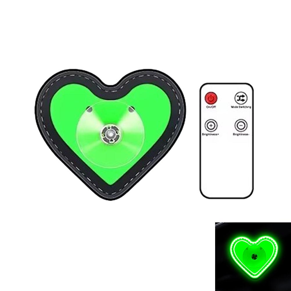 Wireless Car Solar Triangle Window Glowing Heart Ambient Mood Light Rechargeable Remote Control Car Interior Atmosphere Lamp