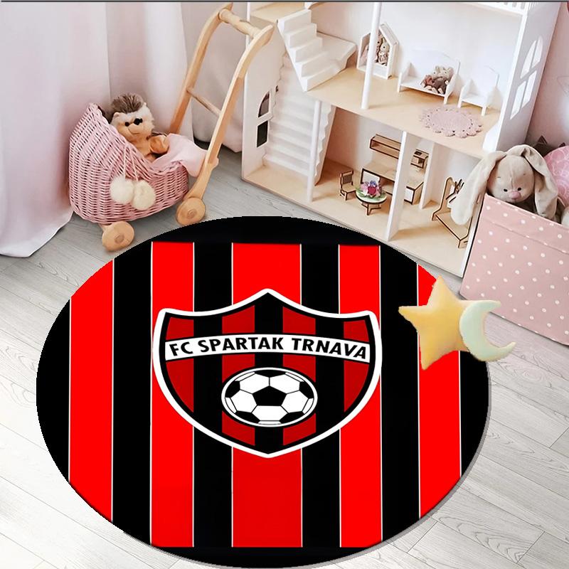 1PC round rug Star Soccer Emblem Printed Round Area Rug ,Rug For Home Office, Round Chair Rug, Decorative Carpet Fan gifts Christmas gift
