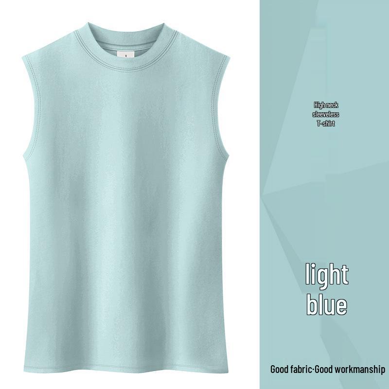 Damen Ärmelloses Baumwoll-Camisole mit hohem Kragen - Slim Fit Sommer 2022 Trend