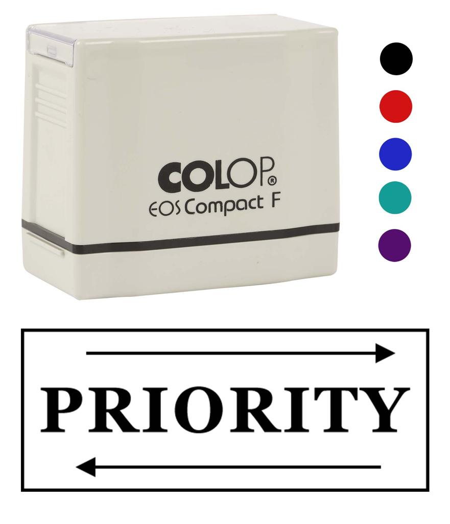 Printtoo Priority Self Inking Rubber Stamp Pre-Inked Office Stamp- Home Office Business Stationery, 47 X 20 Mm