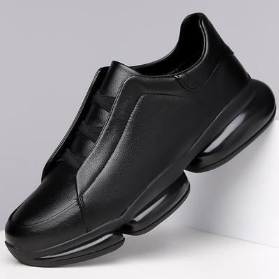 Autumn Sports Shoes Men's Shoes Breathable and Comfortable Men's Casual Leather Shoes Trendy Versatile Running Shoes Heightening Platform Shoes